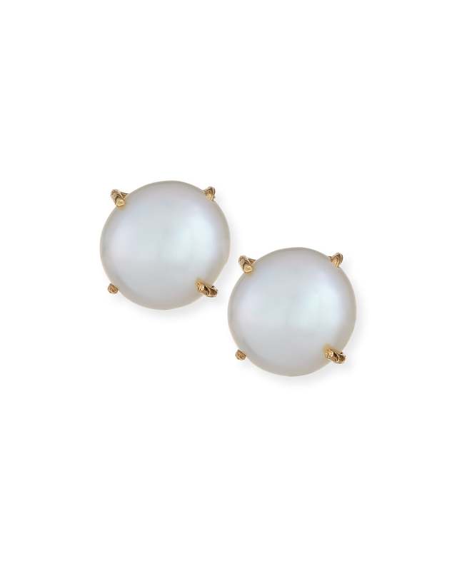 Prong-Set Pearl Stud Earrings